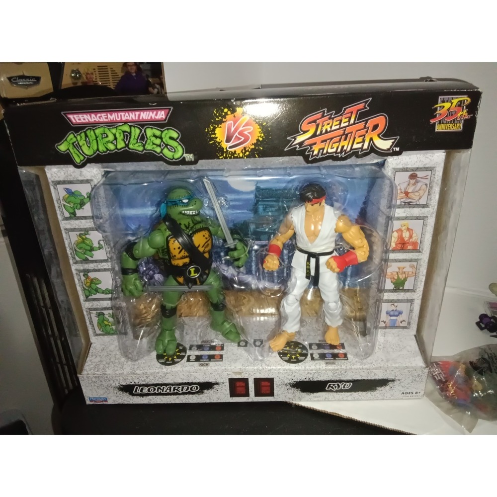 TMNT Teenage Mutant Ninja Turtles vs Street Fighter 2-Pack Leonardo vs Ryu Set